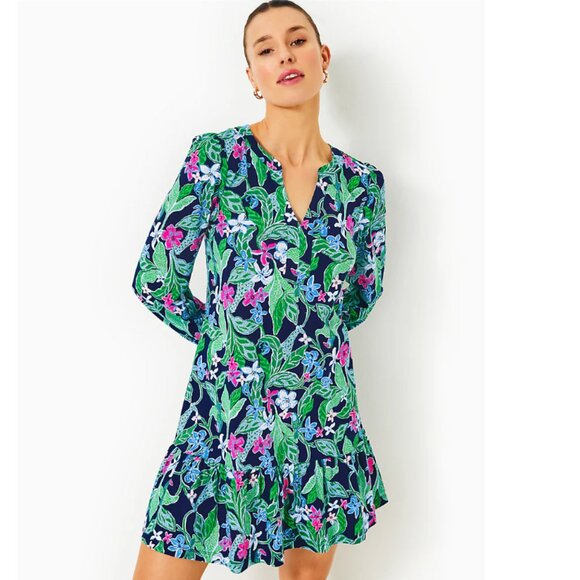 Lilly Pulitzer Alyssa Long Sleeve Dress in Multi Untamed NWT - Picture 1 of 15